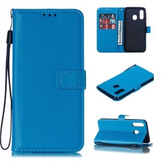 Samsung Galaxy A40 Wallet Magnetic Kickstand Leather Case Sky Blue