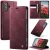 CaseMe iPhone 16 Magnetic Wallet Case with RFID Blocking Red