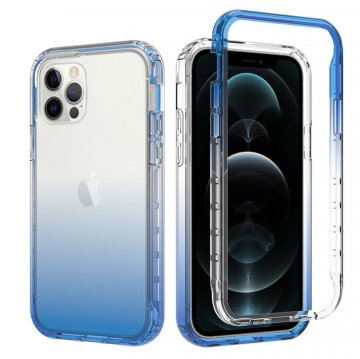 iPhone 12/12 Pro Shockproof Clear Gradient Cover Blue