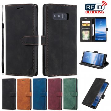 Samsung Galaxy Note 8 Wallet RFID Blocking Kickstand Case Black