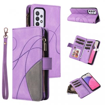 Samsung Galaxy A33 5G Zipper Wallet Magnetic Stand Case Purple