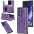 Samsung Galaxy Note 20 Ultra Embossed Wallet Magnetic Stand Case Purple