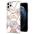 iPhone 11 Pro Max Flower Pattern Marble Electroplating TPU Case Crown