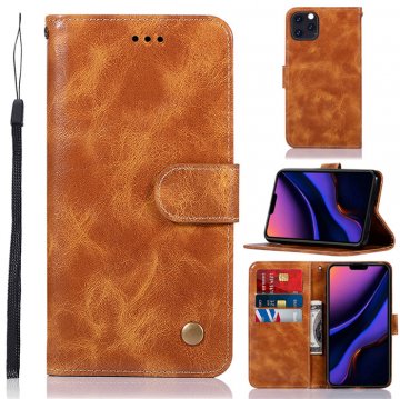 iPhone 11 Pro Max Premium Vintage Wallet Kickstand Case Brown