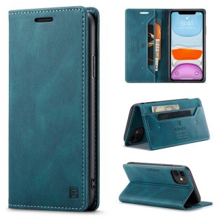 Autspace iPhone 11 Wallet Kickstand Magnetic Shockproof Case Blue