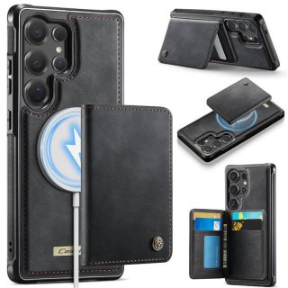 CaseMe Samsung Galaxy S25 Ultra Detachable Magnetic Wallet Case with RFID Blocking & Wireless Charging - Black