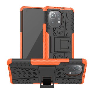 Xiaomi Mi 11 Hybrid Rugged PC + TPU Kickstand Case Orange