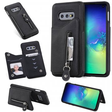 Samsung Galaxy S10e Wallet Magnetic Shockproof Cover Black