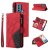 Moto G60 Zipper Wallet Magnetic Stand Case Red