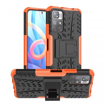 Xiaomi Redmi Note 11 5G Anti-Slip Hybrid Kickstand Case Orange