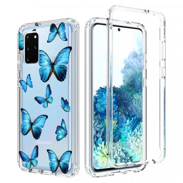 Samsung Galaxy S20 Plus Clear Bumper TPU Blue Butterfly Case