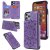 iPhone 11 Pro Max Embossed Wallet Magnetic Stand Case Purple