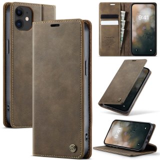CaseMe iPhone 12 Mini Magnetic Wallet Case with RFID Blocking Coffee