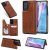 Samsung Galaxy Note 20 Luxury Tree and Cat Magnetic Card Slots Stand Cover Brown