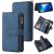 iPhone 14 Pro Max Wallet 15 Card Slots Case with Wrist Strap Blue