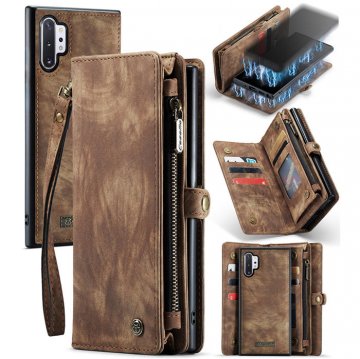 CaseMe Samsung Galaxy Note 10 Plus Wallet Case with Wrist Strap Coffee