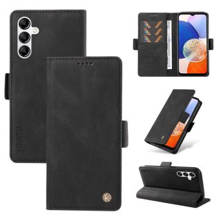 YIKATU Samsung Galaxy A14 5G Skin-touch Wallet Kickstand Case Black