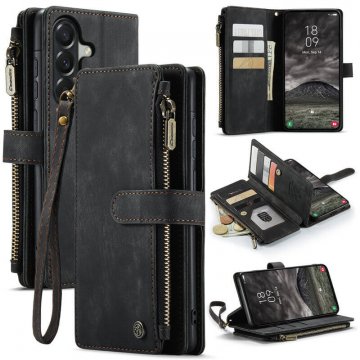 CaseMe Samsung Galaxy A57 Wallet kickstand Case with Wrist Strap Black