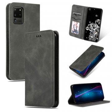 Samsung Galaxy S20 Ultra Magnetic Flip Wallet Stand Case Gray