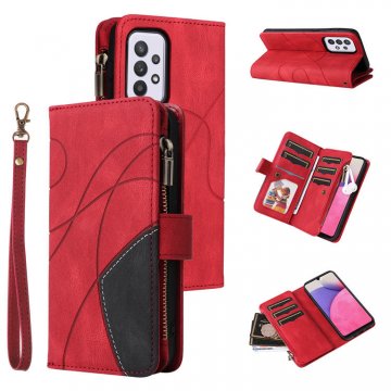 Samsung Galaxy A33 5G Zipper Wallet Magnetic Stand Case Red