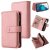 For Samsung Galaxy S20 FE Wallet 15 Card Slots Case with Wrist Strap Pink