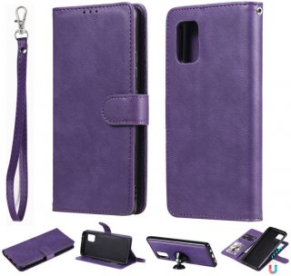 Samsung Galaxy A71 5G Wallet Detachable 2 in 1 Stand Case Purple
