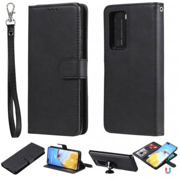 Huawei P40 Pro Wallet Detachable 2 in 1 Stand Case Black