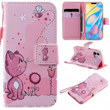 iPhone 12 Mini Embossed Cats and Bees Wallet Magnetic Stand Case