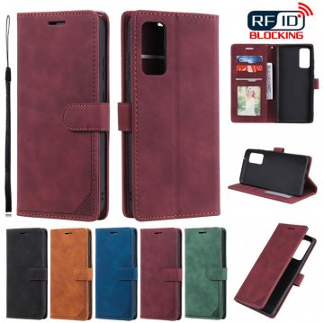 Samsung Galaxy S20 FE Wallet RFID Blocking Kickstand Case Red