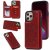 iPhone 12 Pro Max Embossed Wallet Magnetic Stand Case Red