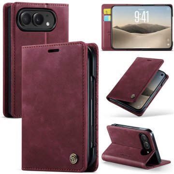 CaseMe iPhone Duo Wallet Case with 2 Card Slots, RFID Blocking & Kickstand Red