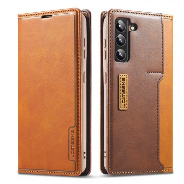 LC.IMEEKE Samsung Galaxy S22 Plus Magnetic Stand Case With Card Slots Brown