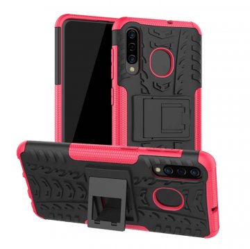 Samsung Galaxy A20 Hybrid Rugged PC + TPU Kickstand Case Rose