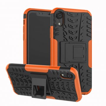 Hybrid Rugged iPhone XR Kickstand Shockproof Case Orange