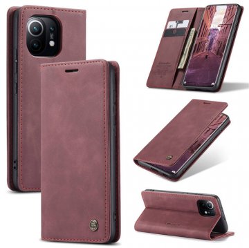CaseMe Xiaomi Mi 11 Wallet Kickstand Magnetic Flip Case Red