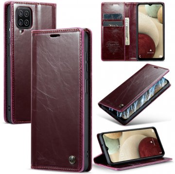 CaseMe Samsung Galaxy A12 Wallet Kickstand Magnetic Case Red
