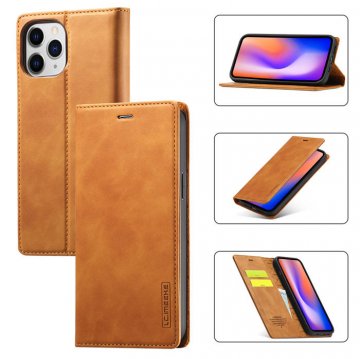 LC.IMEEKE iPhone 12 Pro Max Wallet Kickstand Magnetic Case Brown