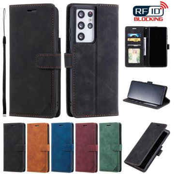 Samsung Galaxy S21 Ultra Wallet RFID Blocking Kickstand Case Black