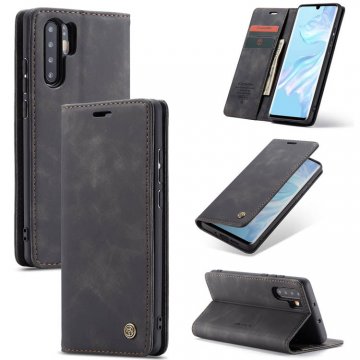 CaseMe Huawei P30 Pro Retro Wallet Stand Magnetic Case Black
