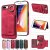 For iPhone 7 Plus/8 Plus Card Holder Ring Kickstand Case Red