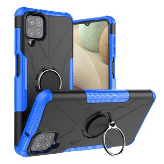 Samsung Galaxy A12 5G Hybrid Rugged Ring Kickstand Case Blue