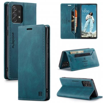 Autspace Samsung Galaxy A72 Wallet Magnetic Case Blue