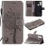 Motorola One Fusion Embossed Tree Cat Butterfly Wallet Stand Case Gray