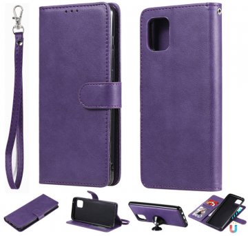 Samsung Galaxy A81/Note 10 Lite Wallet Detachable 2 in 1 Case Purple