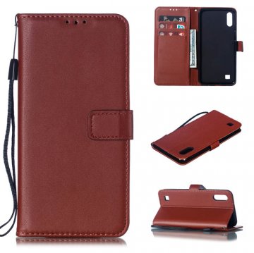 Samsung Galaxy A10 Wallet Kickstand Magnetic Leather Case Brown