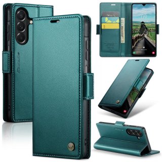 CaseMe Samsung Galaxy A27 Wallet RFID Blocking Magnetic Buckle Case Green