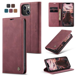 CaseMe iPhone 14 Plus Wallet Kickstand Magnetic Case Red