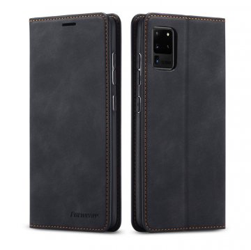 Forwenw Samsung Galaxy S20 Ultra Wallet Kickstand Magnetic Case Black