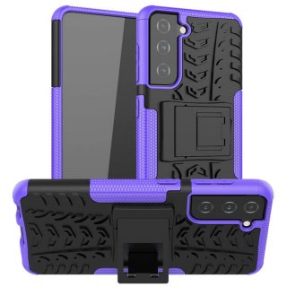 Samsung Galaxy S21 Plus Hybrid Rugged PC + TPU Kickstand Case Purple