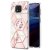 Moto G Power 2021 Flower Pattern Marble Electroplating TPU Case Pink